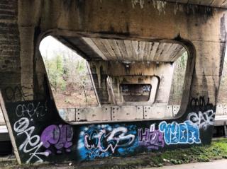 Oxford's Old Road Bridge, where it crosses the Eastern Bypass