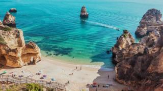 Lagos beach in the Algarve, Portugal
