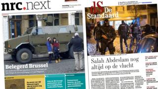 Newspaper front pages