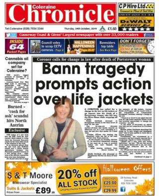 Coleraine Chronicle front page