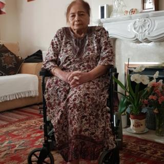 Saroj Seth in wheelchair