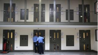 An immigrant detention centre in Adelanto, California, run by the private prison company GEO Group