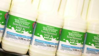 Milk in supermarket