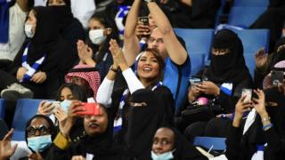 Saudi women for stadium