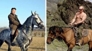 Kim Jong-un (ibumoso), umutegetsi mukuru wa Koreya ya ruguru, na Perezida Vladimir Putin (iburyo) w'Uburusiya