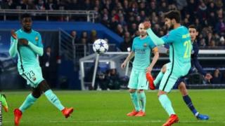 Muuqaal ka mida ciyaartii PSG iyo Barcelona dhex martay