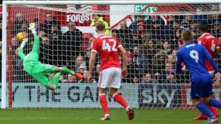 Danny Ward scores against Nottingham Forest