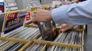 Record shop in Tokyo's Shibuya district
