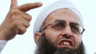 Sheikh Ahmad al-Assir, addresses his supporters during a demonstration in Beirut, October 2012.