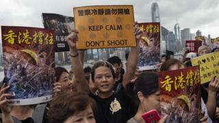 Protesters in Hong Kong