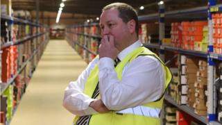 Mike Ashley in Sports Direct warehouse
