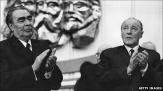 Leonid Brezhnev and Janos Kadar