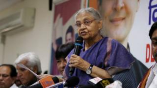 Delhi Congress president Sheila Dikshit speaks during a press conference at DPCC office, DDU Marg on March 26, 2019 in New Delhi, India