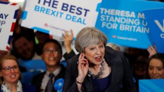 Theresa May at campaign event