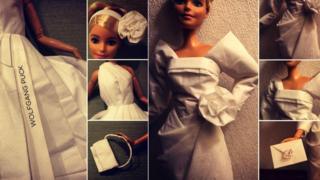 Close ups of folded toilet roll clothing on dolls