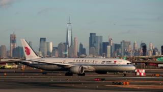 Air China plane in New Jersey