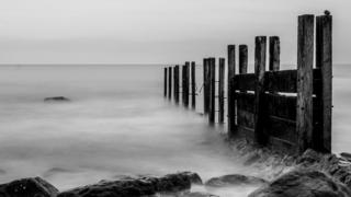 Black and white sea shot