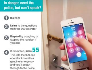 Part of the IOPC poster with instructions on how to alert police when you're in danger but cannot speak