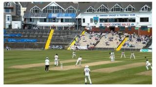 Glamorgan bat against Durham in Swansea