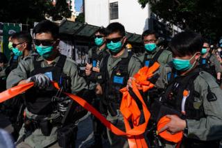 Riot police in Hong Kong