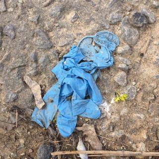 Discarded gloves