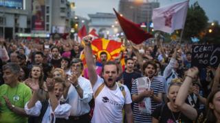 Anti-government rally in Skopje, 18 Apr 16