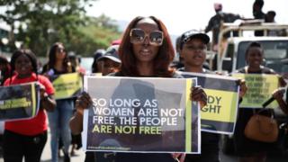 Women protesting against gender-based discrimination - Friday 10 May