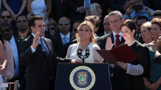 Ricardo Rosselló em cerimônia de posse como novo governador de Porto Rico