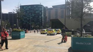 Police cars at Salford Quays