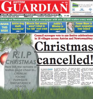 Antrim Guardian front page