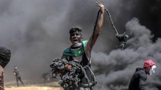 Manifestante palestino.