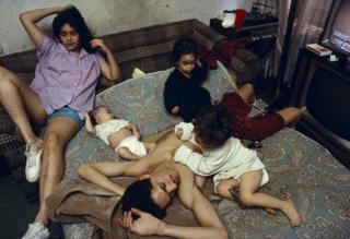 A family in bed