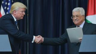 特朗普会见巴勒斯坦领导人阿巴斯。