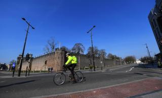 cyclist in Cardiff