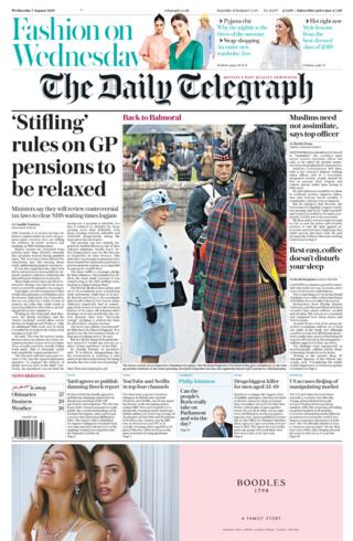 Front page of the Daily Telegraph