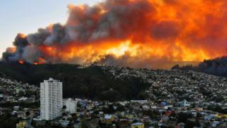 Barnar gobara a Chile