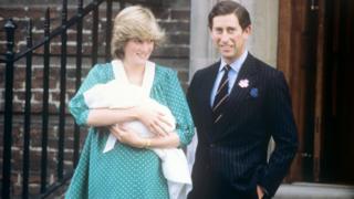 Prince and Princess of Wales with baby Prince William