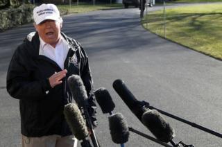 Mr Trump addressed reporters on his way to visit the US-Mexico border.