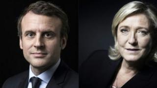 Marine Le Pen na Emmanuel Macron