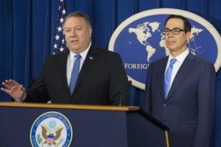 ABD Dışişleri Bakanı Mike Pompeo ve ABD Hazine Bakanı Steven Mnuchin