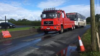The bus was removed from the scene after the crash on Thursday morning