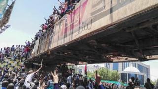 Protesters in Khartoum