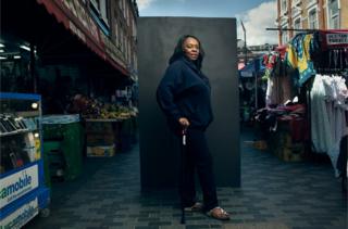 Portrait of a woman in the street
