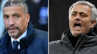 Kociyan Brighton Chris Hughton da na Manchester United Jose Mourinho