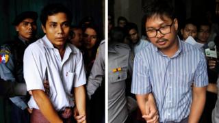 Kyaw Soe Oo (left) and Wa Lone