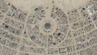 Arial фотография раздела Burning Man в 2017 году