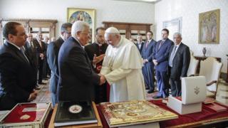 Mahmud Abbas ve Papa Francesco