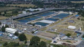 The Thames Water Water Treatment Plant in Hampton, Surrey