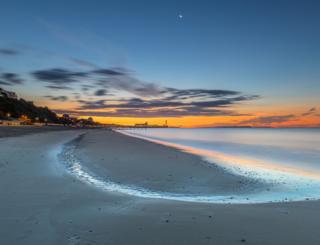 Sunrise over a beach