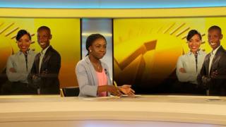 Veronica Narkwor Kwabla, deputy chief editor of new pan-African news channel Africanews in the channel's Pointe-Noire studio